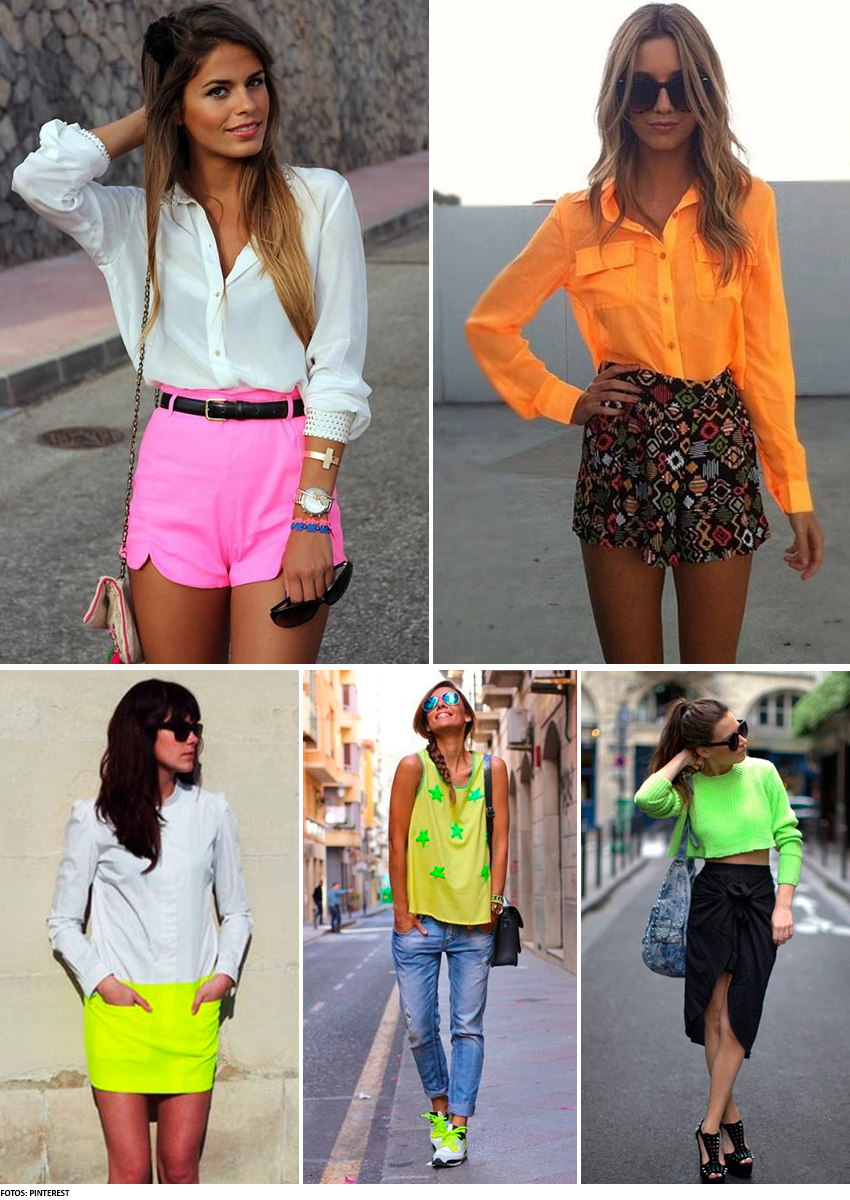 combinação com look neon